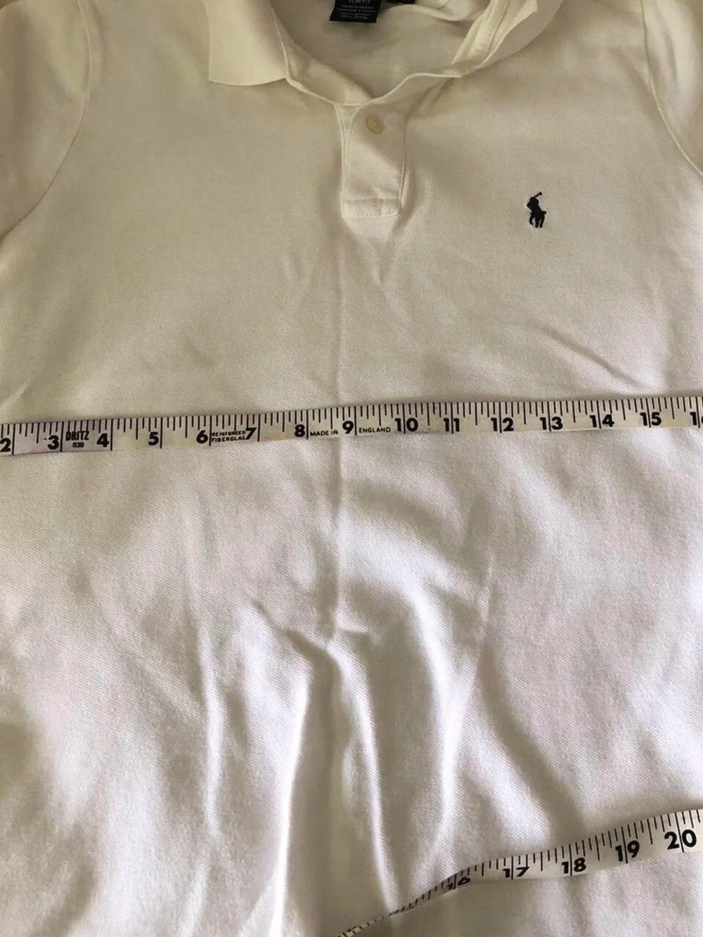 Ralph Lauren White Polo with Navy Pony Logo